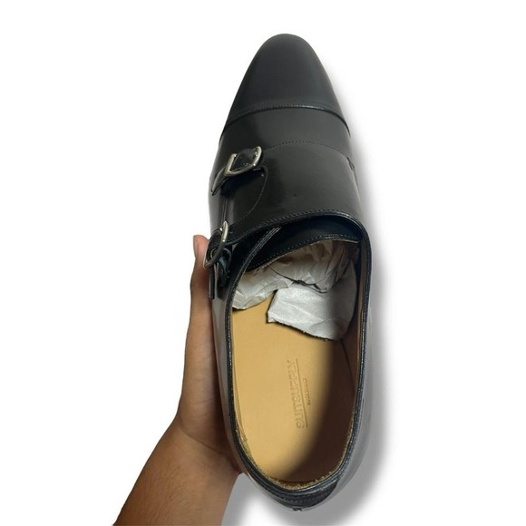 Men Suitsupply Black Double Monk Strap Leather Size EU46 UK12 US13 - Picture 3 of 8